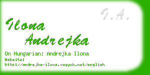 ilona andrejka business card